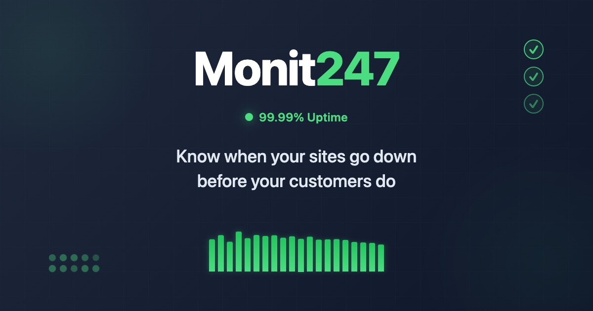 Monit247 monitoring dashboard
